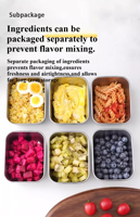 Boîtes à lunch en acier inoxydable avec couvercles en PP transparents, étanches, empilables, boîte à bento, préparation des repas, boîte à lunch en métal pour adultes