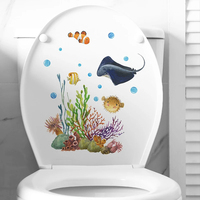 Autocollants muraux amovibles personnalisés pour la mer, autocollants lumineux, autocollants muraux océaniques, autocollants décoratifs colorés avec tortues marines, algues et méduses