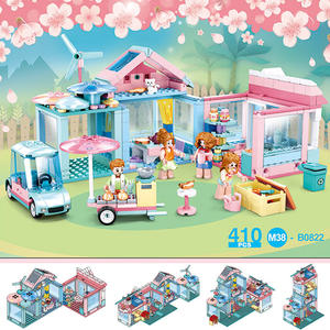 <span class=keywords><strong>Sluban</strong></span> blocs jouets bricolage joyeux journal doux maison jardin filles assemblé blocs de construction - Product Image 6