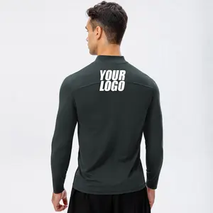 Logo personnalisé T-shirt de Fitness pour hommes, séchage rapide, absorbant la sueur, vêtements d'entraînement de Sport, vêtements de Sport hautement élastiques et moulants