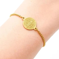 Bracelets religieux chrétiens catholiques en acier inoxydable Benitosan Benitos pour femmes, bijoux fins et élégants