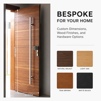 Porte d'entrée de villa en bois massif, design moderne à lattes horizontales, antivol, double serrure de sécurité pour entrée principale de maison de luxe