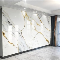 Panneau mural en marbre UV 1220x2440mm, panneau mural en PVC simulé marbre, imperméable et résistant à l'humidité, décoration intérieure pour cuisine et salle de bain