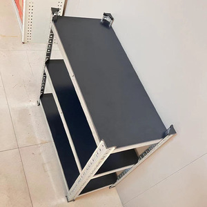 Multilayer Plug-In Shelving 3 Layer Metal Powder Coated Black Adjustable Floor Standing Storage Rack - Product Image 2