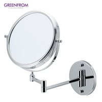 Miroir de maquillage/rasage moderne pliable à double face avec grossissement 3x, miroir mural pour la douche