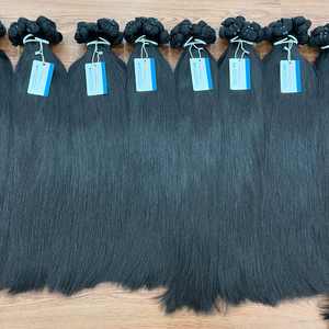 Cabello crudo extensión de cabello humano vietnamita de lujo máquina de color natural ondulado y recto cabello de doble trama - Product Image 5