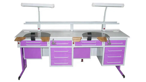 Banco da lavoro dentale 2.15m doppio laboratorio odontoiatrico - Product Image 2