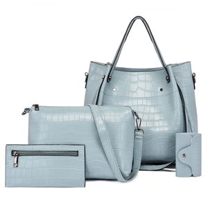 Ensemble de sacs à main et pochettes pour femmes, 4 pièces, fourre-tout en cuir PU, sacoche à bandoulière, portefeuille pour dames, nouvelle collection - Product Image 6