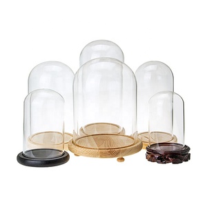 Bán Buôn Tay Thổi Cao <span class=keywords><strong>Borosilicate</strong></span> Glass Dome Rose Trong Glass Dome Với Cơ Sở - Product Image 4