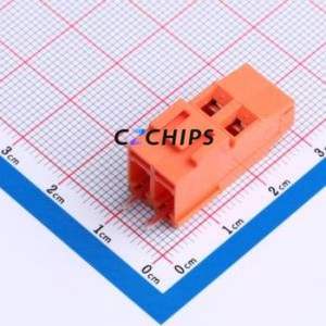 DB128H-5.08-2P-OG-S Screw Terminal Block Through hole Component (THT),P=5.08mm Connector 1x2P 5.08mm Orange Through Hole - Product Image 1