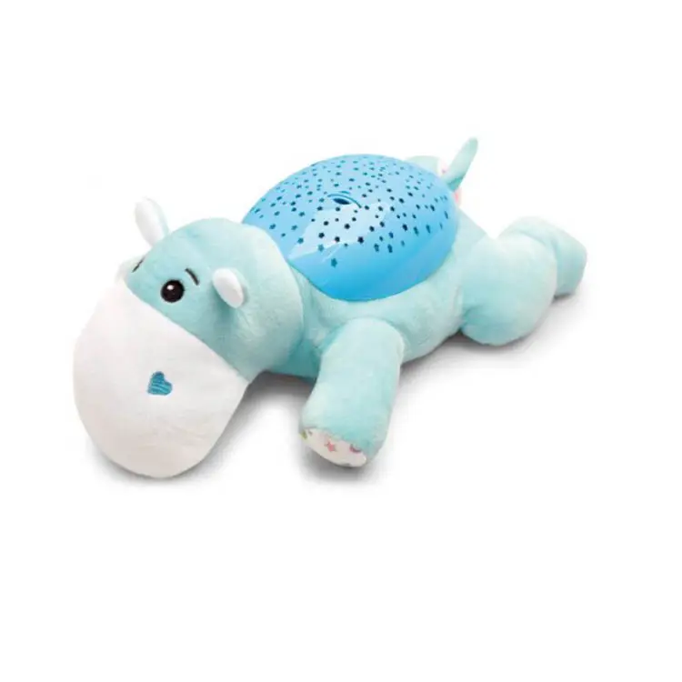 Bebek uyku yatıştırıcı oyuncaklar peluş Hippo bebek Slumber Buddies 60 ninniler beyaz gürültü Starlight projeksiyon ses makinesi