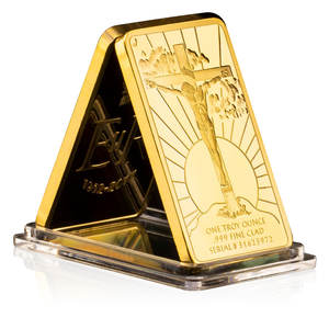 سبيكة ذهبية مسيحية بتصميم يسوع ومراحل درب الصليب، هدية قابلة للجمع، عملة تذكارية مطلية بالذهب للوصايا العشر - Product Image 1