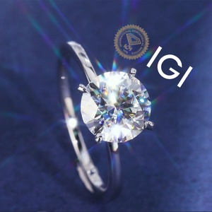 Anillo de Diamante Cultivado en Laboratorio Huazhong Gem, Corte Brillante Redondo, 1ct 2ct, Anillo de Compromiso de Oro de 18K para Mujer, Certificado IGI - Product Image 1