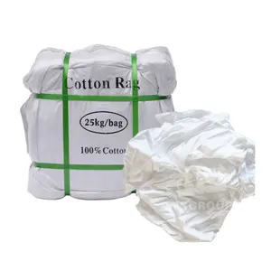 100% Recycle Cloths White T-Shirt Rags Soft and Absorbent Pack 10kg for industrial painting printing automotive cleaning