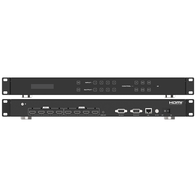 High Quality 1920x1200 60Hz Seamless HD Matrix Video Splitter Converter 4x4 4-in-4-Out Splicing Mode Web/APP/RS232/LAN/RS232