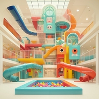 Aire de jeux intérieure personnalisable sur le thème des dessins animés, équipement ludique attrayant pour enfants, idéale pour l'investissement commercial