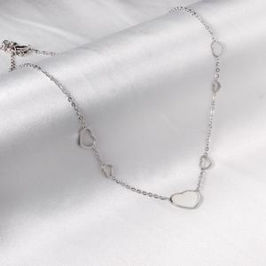 Collar con Colgante de Acero Inoxidable Plateado, Diseño 2022, con Corte de Corazón, Joyería Popular y Elegante - Product Image 1