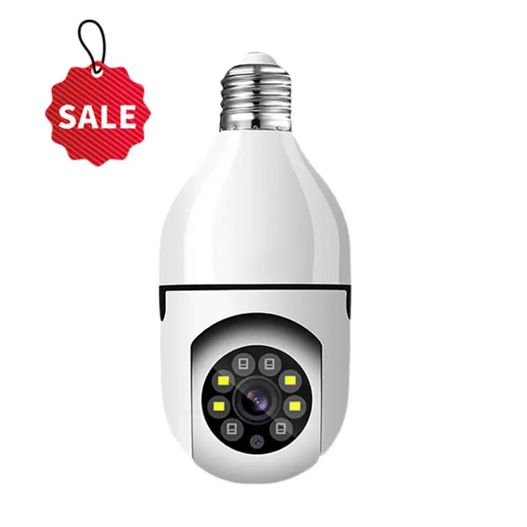 Bombilla de luz de vídeo CCTV, Mini cámara de seguridad inalámbrica de 360 grados, HD, 1080P, E27, IP, Wifi