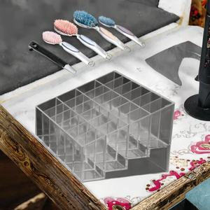 24 Grid Acrylic Makeup Organizer Storage <b>Box</b> Lipstick Jewelry & Cosmetic <b>Display</b> Stand Brush Holder Standing Type Storage Rack - Product Image 3