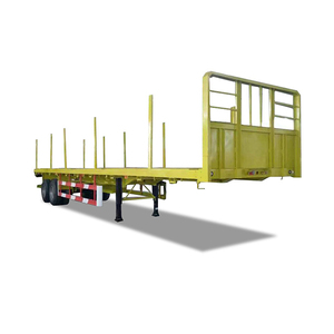 Offre Spéciale Semi-remorque porte-voitures à plateau surbaissé 2 essieux 40 pieds en acier robuste avec baffle de transport - Product Image 1