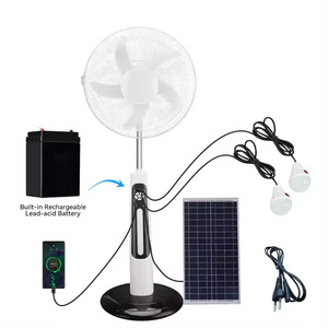 16inch 18inch <b>12V</b> <b>DC</b> Solar AC/<b>DC</b> Fan with Solar Panel USB Charge LED Light 20W 6-8 Hours Runtime - Product Image 4