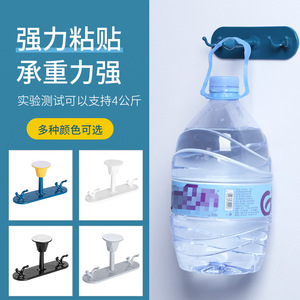 Wall Mounted Adhesive <b>Hooks</b> With Strong Stickiness For Bathroom <b>Kitchen</b> Door Use Gray Black White Yellow Blue Color Options - Product Image 1
