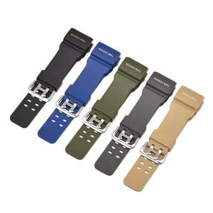 Bracelet de montre de luxe en pu bleu marine kaki vert armée gris pour bracelet de choc <span class=keywords><strong>g</strong></span> GG1000 GSG100 GWG100 - Product Image 1