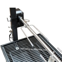 Barbecue à charbon de bois extérieur de type tonneau noir avec rôtissoire et chariot – Collection BBQ Islands