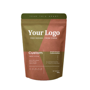 卸売再封可能ジッパースタンドアップブラウンクラフト紙コーヒーポーチティーバッグ包装材料クラフト紙バッグ - Product Image 5