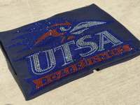 Transferts de strass personnalisés pour équipes de football UTSA Roadrunner, à appliquer au fer