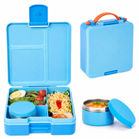 Boîte à lunch bento rectangulaire pour enfants, 9 oz, étanche, isolée, 3 compartiments, séparateur amovible, récipient en plastique, garde les aliments au chaud, pour les tout-petits