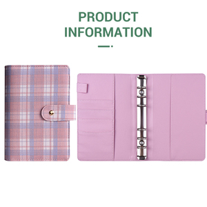 Carpeta Magnética de Cuero con Diseño Tartán Clásico, A6, de Tela Premium, con Hojas Sueltas, para Regalo, con Sobres, para Finanzas Diarias - Product Image 4