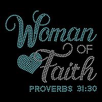 Femme Faith Bling Transfer Hotfix Iron-on Crystal Diamond Rhinestone Decal Motif Rhinestone Design for Hot Application