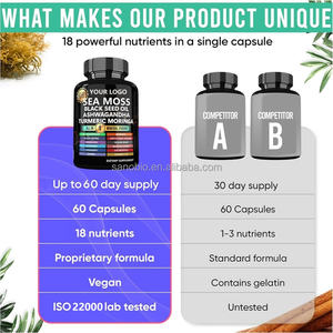 Oem/Odm Aanpasbare Zwarte Zaadolie Ashwagandha <span class=keywords><strong>Moringa</strong></span> Gember Multivitamine Supplement Zee Mos <span class=keywords><strong>Capsules</strong></span> - Product Image 2