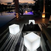 CoolQing - Tabouret cube LED rétractable avec logo personnalisé, meubles lumineux, location pour événements, mariage, bar, boîte de nuit, chaise LED cube