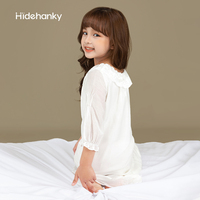 Chemise de nuit vintage pour filles Hidehanky, style frais, avec dentelle, volants, plis, empire, manches bouffantes, vêtements de nuit doux, vente en gros usine