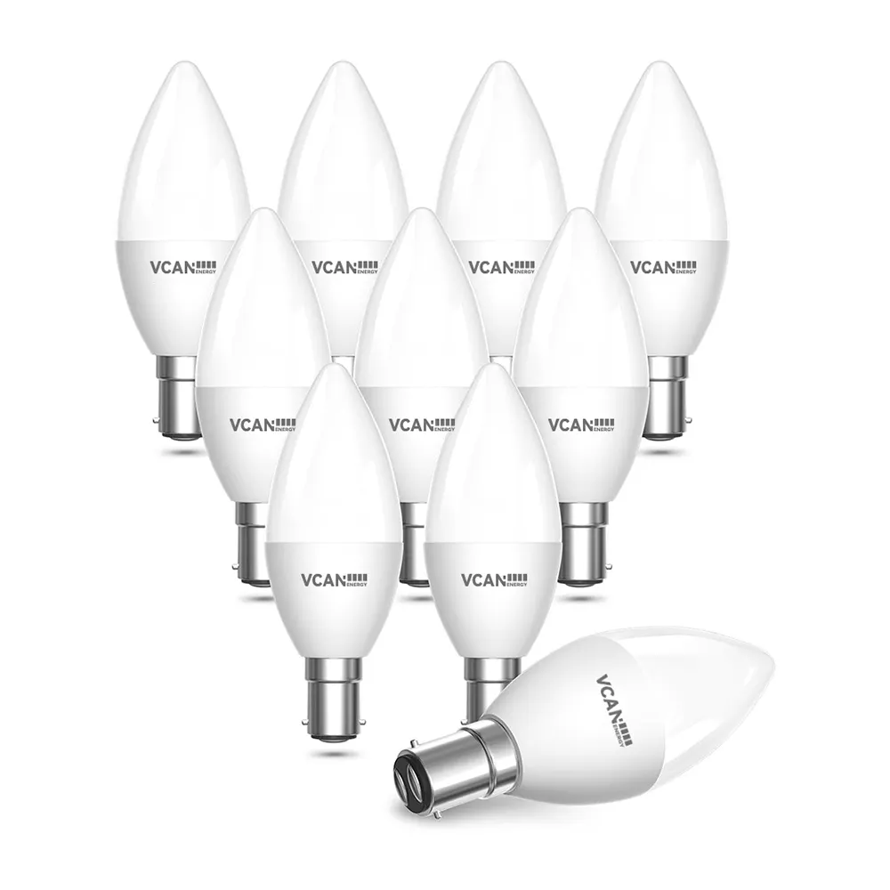 VCAN B15 lampu lilin LED 5w bohlam 42W bohlam lilin Halogen lampu setara lampu keren putih 6000K B15 bohlam Led