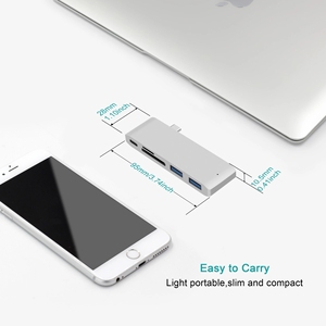 Hub USB-C 5-en-1 <span class=keywords><strong>Adaptateur</strong></span> multiport avec lecteur de <span class=keywords><strong>carte</strong></span> <span class=keywords><strong>SD</strong></span>/TF pour <span class=keywords><strong>MacBook</strong></span> Pro/Air (Métal en stock) - Product Image 2