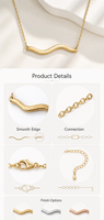 Collier ras du cou à pendentif barre ondulée pour femme, chaîne à maillons, bijoux géométriques dorés, argentés ou rose gold, cadeau