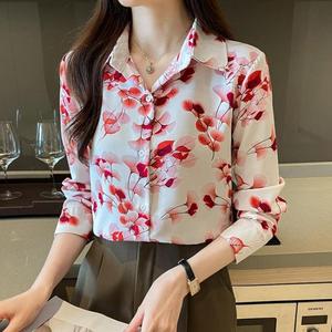 Nuova Camicetta da Donna con Scollo a V in Chiffon Floreale, Blusa Mujer De <span class=keywords><strong>Moda</strong></span>, <span class=keywords><strong>Top</strong></span> da Donna 2283 # - Product Image 1