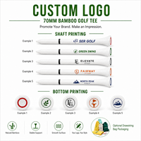 Vente en gros de tees de golf personnalisés avec logo OEM, en bambou/bois, plusieurs tailles 42-83 mm et couleurs, approvisionnement en vrac professionnel