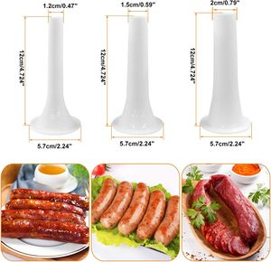 Machine à saucisses manuelle en plastique écologique, compatible lave-vaisselle, avec 3 dispositifs pour les boulettes de viande et l'utilisation en cuisine - Product Image 4