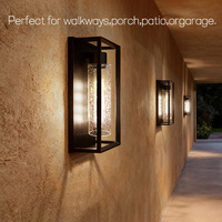 Applique murale extérieure transitionnelle à cinq faces de 14 pouces, bronze foncé, verre grainé transparent, douille E26/E27, certifiée ETL
