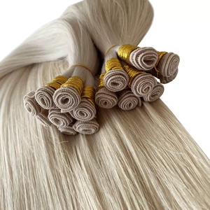 Nouvelle Conception Extensions de Cheveux Remy Blondes à Tissage Manuel Double Drawn Cuticle Aligned Genius Weft - Product Image 1