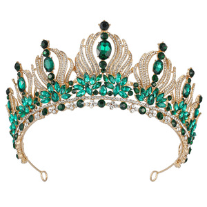 Couronne de mariée en cristal baroque, diadème de princesse, couronne de reine, alliage, coiffure de mariée, <span class=keywords><strong>strass</strong></span>, couronne de concours, diadèmes - Product Image 6