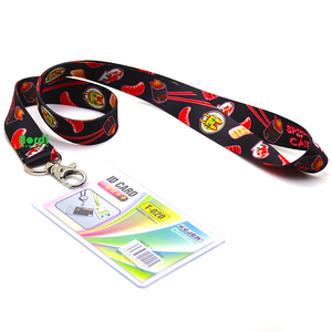 Fashion Design Customized logo Neck Strap Sublimation Printing Lanyards Woven Neck Lanyards With Plastic Buckle