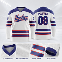 Maillot de hockey sur glace brodé sur mesure pour joueurs adultes et jeunes, pour compétitions d'équipe et utilisation en match, commandes en gros pour équipes et commandes en vrac
