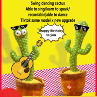 Jouet en peluche doux et mignon de Cactus de danseur, jouets en peluche de secousse électronique de danse de Cactus de bailari Offres Spéciales