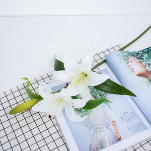 Venta al por mayor barato real tacto interior decoración de <span class=keywords><strong>la</strong></span> boda artificial lily FLORES PLANTAS rama para venta - Product Image 3