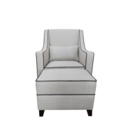 Fauteuil d'hôtel moderne et confortable, blanc, pour hall d'hôtel, villa, appartement, ensemble de fauteuils rembourrés à dossier haut avec ottoman pour salon